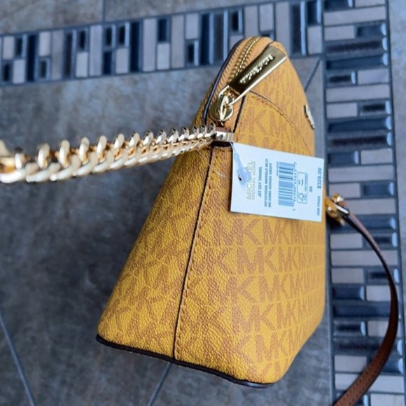 Michael Kors Jet Set Travel Medium Dome Crossbody Bag Marigold Multi - Picture 5 of 15